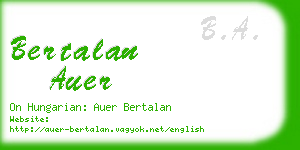 bertalan auer business card